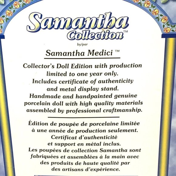 Samantha Medici Porcelain Doll - Picture 9 of 12